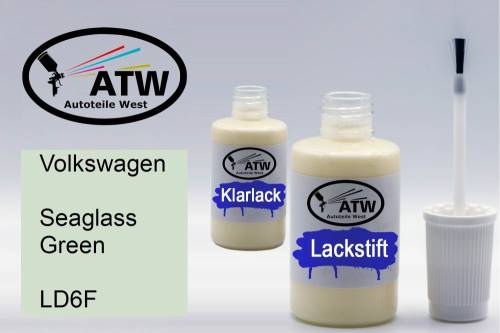 Volkswagen, Seaglass Green, LD6F: 20ml Lackstift + 20ml Klarlack - Set, von ATW Autoteile West.